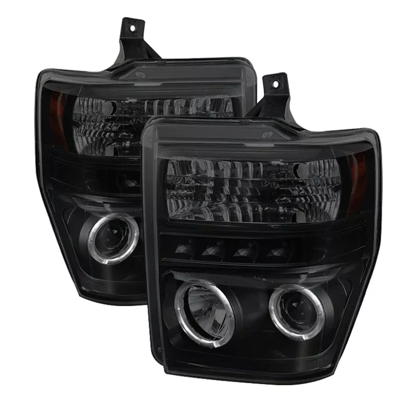 Spyder Ford F250/350 08-10 Projector Headlights LED Halo LED Blk Smke PRO-YD-FS08-HL-BSM 5078490