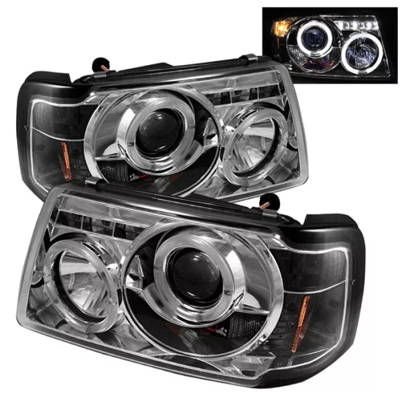 Spyder Ford Ranger 01-11 1PC Projector Headlights LED Halo LED Chrm PRO-YD-FR01-1PC-HL-C 5010506