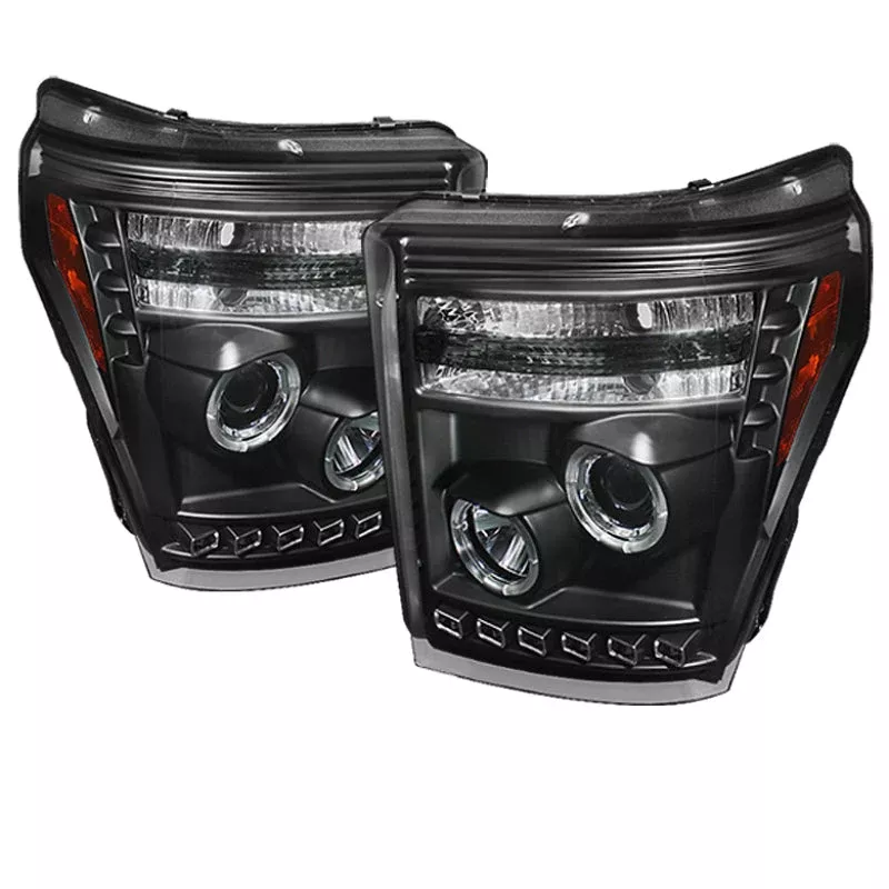 Spyder Ford Super Duty 11-15 Projector Headlights CCFL Halo DRL Blk Low 9006 PRO-YD-FS11-CCFL-BK 5071729