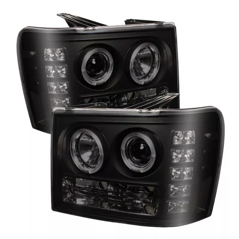 Spyder GMC Sierra 1500/2500 07-13 Projector Headlights LED Halo- LED Blk Smke PRO-YD-GS07-HL-BSM 5078506