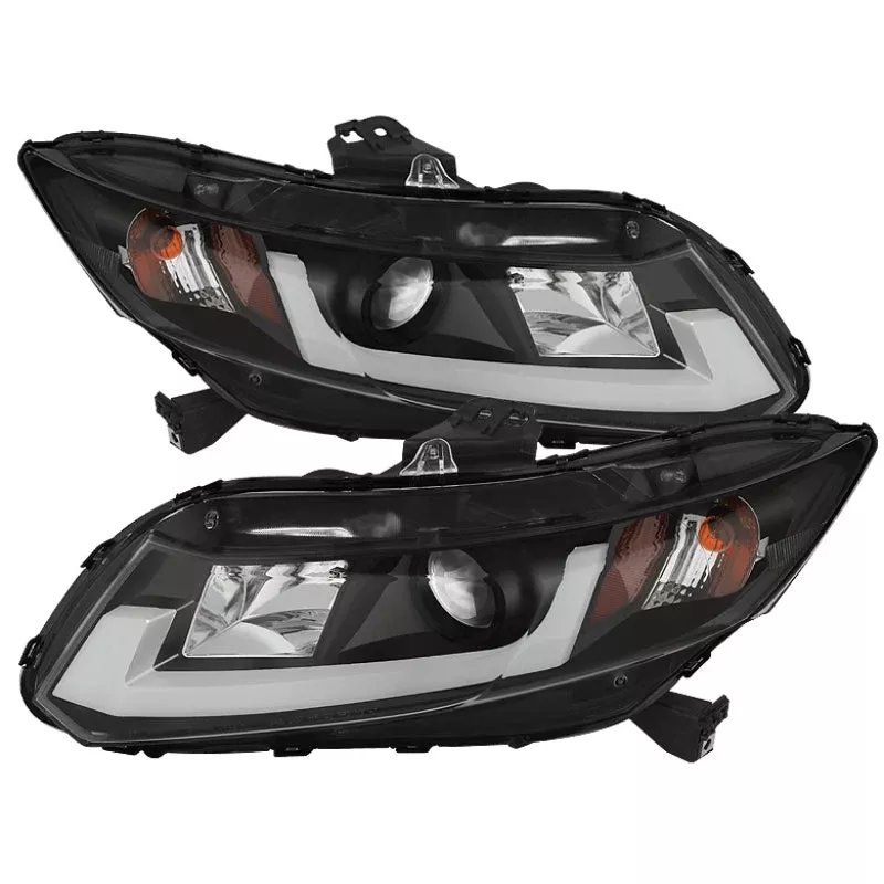 Spyder Honda Civic 2012-2014 Projector Headlights – Light Bar DRL Black PRO-YD-HC12-DRL-BK 5076519