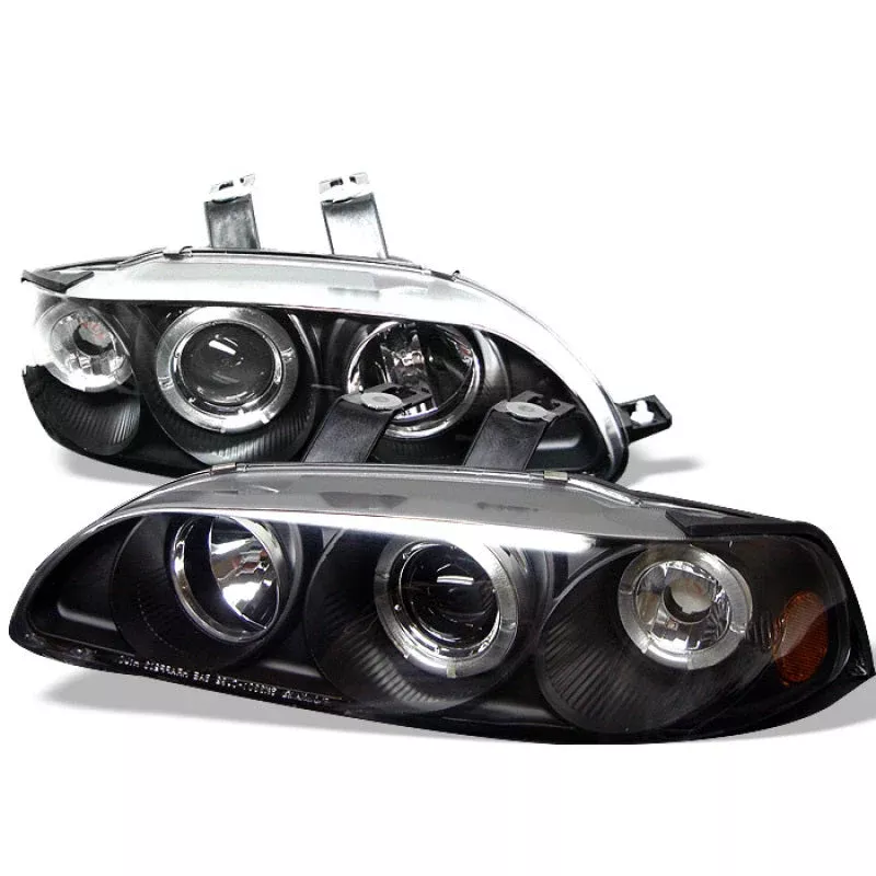 Spyder Honda Civic 92-95 2/3DR 1PC Projector LED Halo Amber Reflctr Blk PRO-YD-HC921P-23D-AM-BK 5010841