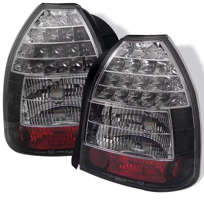 Spyder Honda Civic 96-00 3DR LED Tail Lights Black ALT-YD-HC96-3D-LED-BK 5004925
