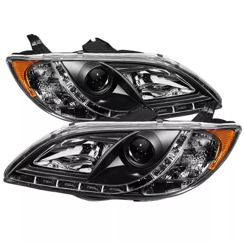 Spyder Mazda 3 04-08 4Dr Sedan Projector Headlights Halogen - DRL Blk PRO-YD-M304-DRL-BK 5017451