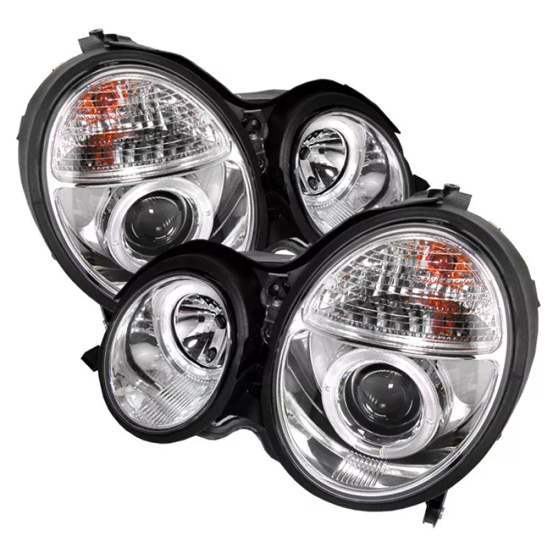 Spyder Mercedes Benz E-Class 00-02 Projector Headlights LED Halo Chrm PRO-YD-MBW21099-HL-C 5011305