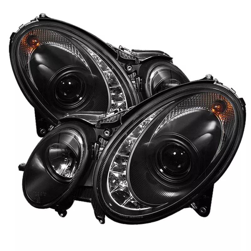 Spyder Mercedes Benz E-Class 03-06 Projector Halogen Model- DRL- Blk PRO-YD-MBW21103-DRL-BK 5017482