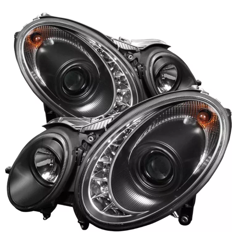 Spyder Mercedes Benz E-Class 07-09 Projector Headlights Halogen – DRL Blk PRO-YD-MBW21107-DRL-BK 5029379