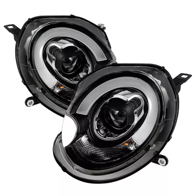 Spyder Mini Cooper 2007-2012 Projector Headlights Halogen Model Only – DRL Black PRO-YD-MC07-DRL-BK 5080608