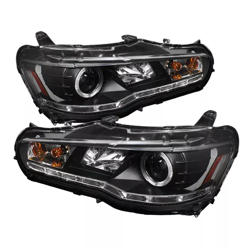 Spyder Mitsubishi Lancer/EVO-10 08-14 Projector Halogen Model- LED Halo DRL Blk PRO-YD-ML08-DRL-BK 5039392