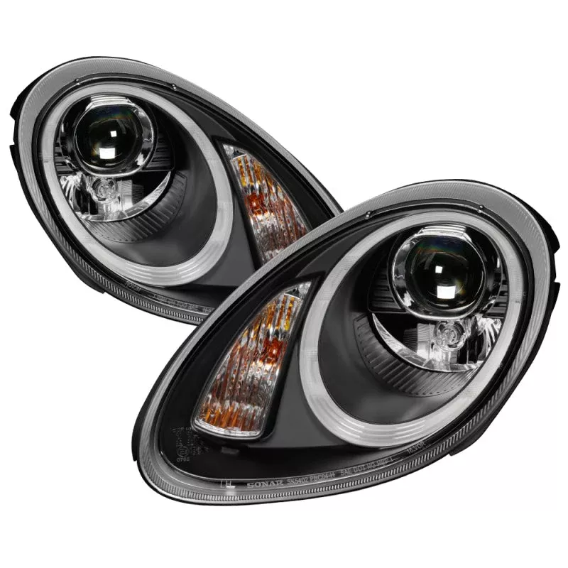 Spyder Porsche Cayman 05-08 Headlights – Halogen Model Only – DRL LED – Black PRO-YD-P98705-DRL-BK 5083197