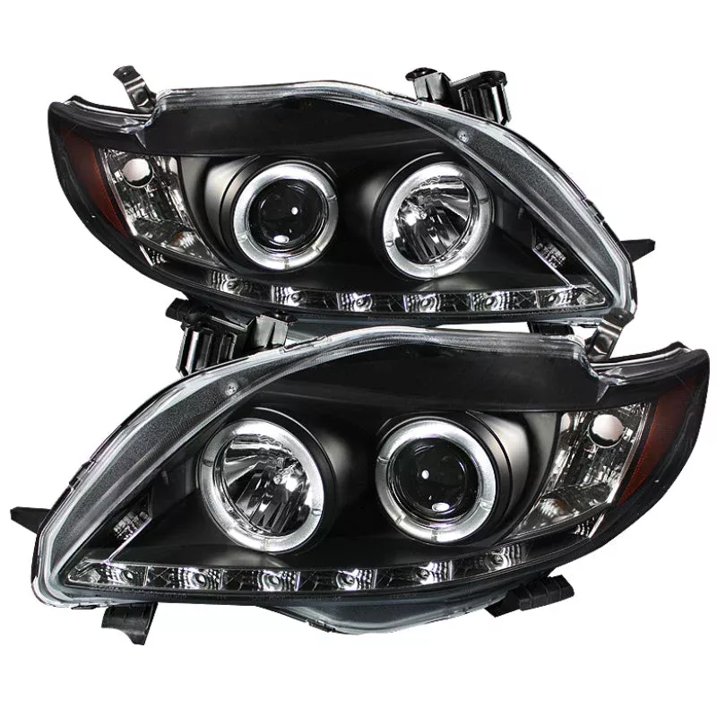 Spyder Toyota Corolla 09-10 Projector Headlights LED Halo DRL Blk High H1 Low H1 PRO-YD-TC09-DRL-BK 5032515