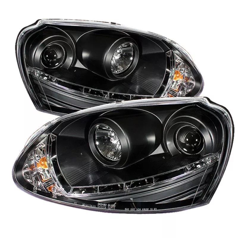 Spyder Volkswagen GTI 06-09/Jetta 06-09 Halogen Model Only – DRL Black PRO-YD-VG06-DRL-BK 5017505