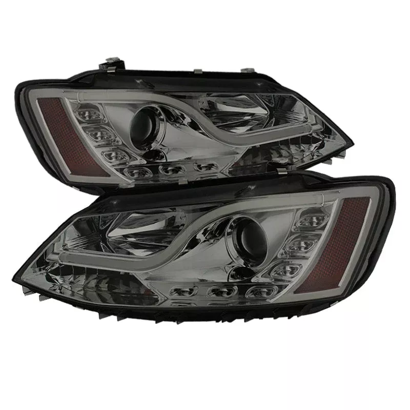 Spyder Volkswagen Jetta 11-14 Projector Headlights Halogen Light Tube DRL Smke PRO-YD-VJ11-LTDRL-SM 5073655