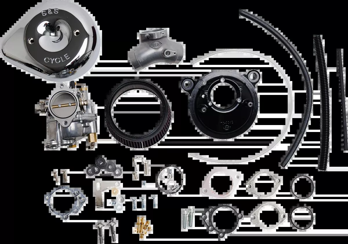 Super E Carburetor with Stealth Air Cleaner Kit - Chrome - Twin Cam