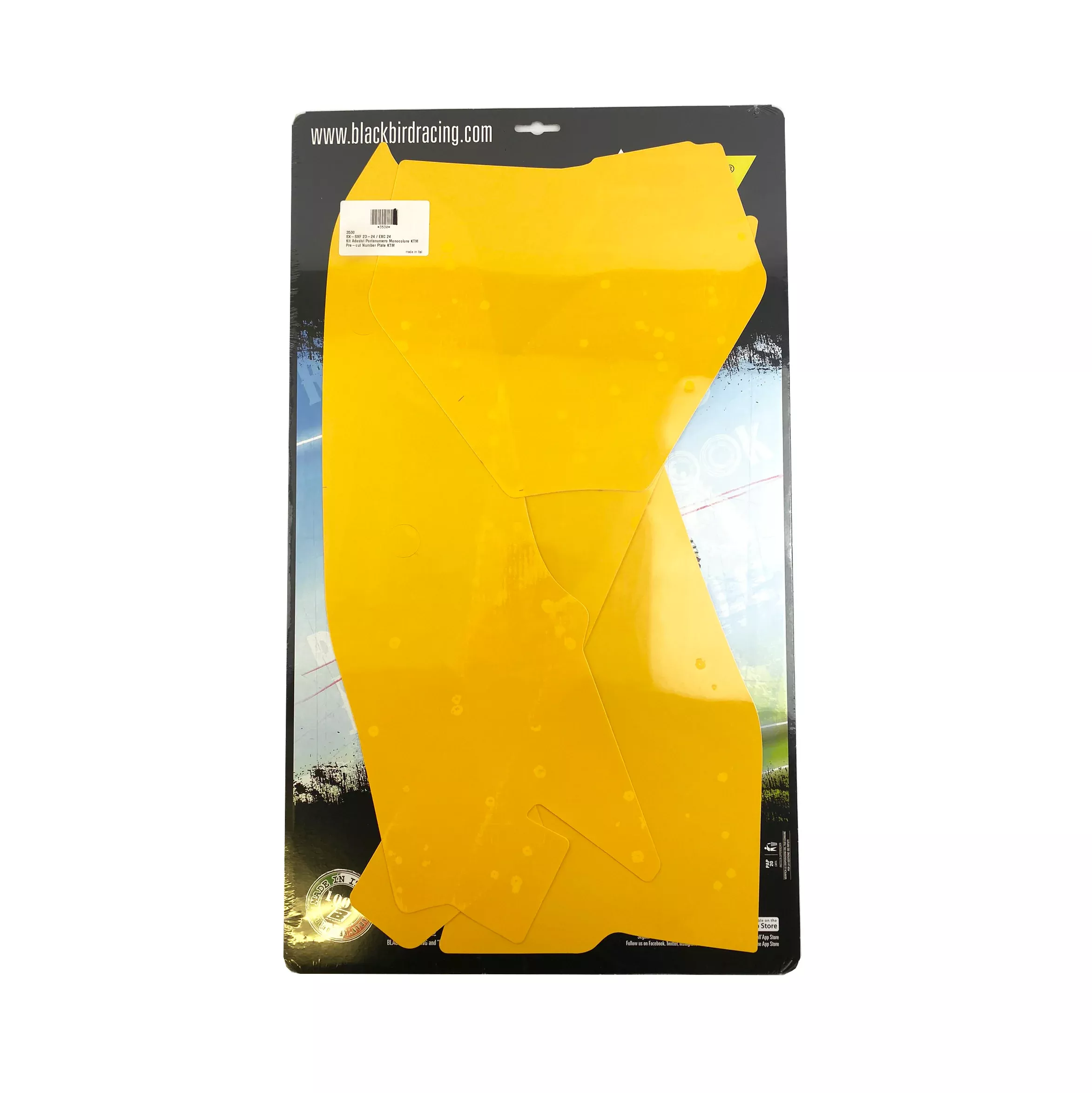 SX/SX-F 2023-25 KTM PRE CUT, BLACKBIRD 3530/40 YELLOW, NUMBER BOARD BACKGROUNDS