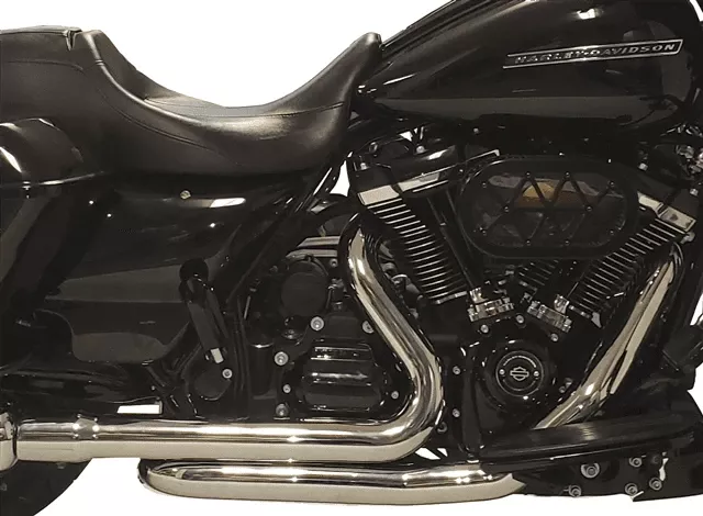 TAB Performance 2 into 2 Fully Shielded Header for '17-Up Harley Davidson Touring - Chrome or Black
