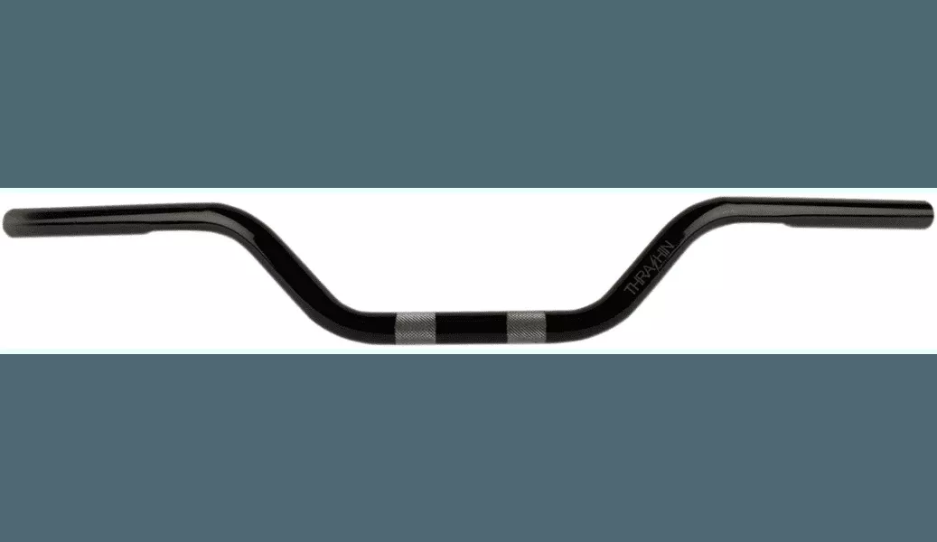 Thrashin Supply 1 inch Mid Bend Handlebars for Harley Davidson Models - Black