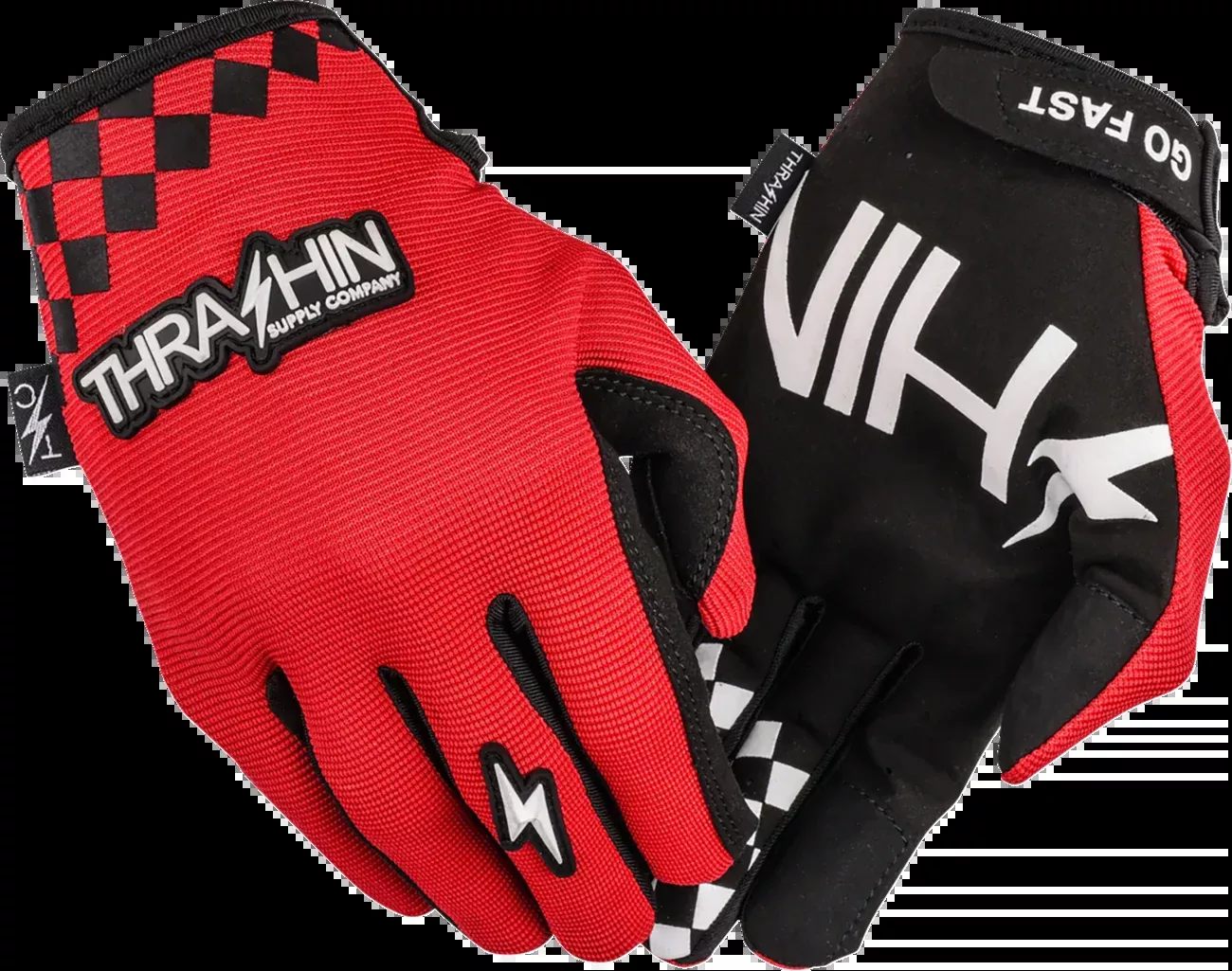 Thrashin Supply Co. Go Fast Stealth Gloves - Red - Small - SV1-18-08