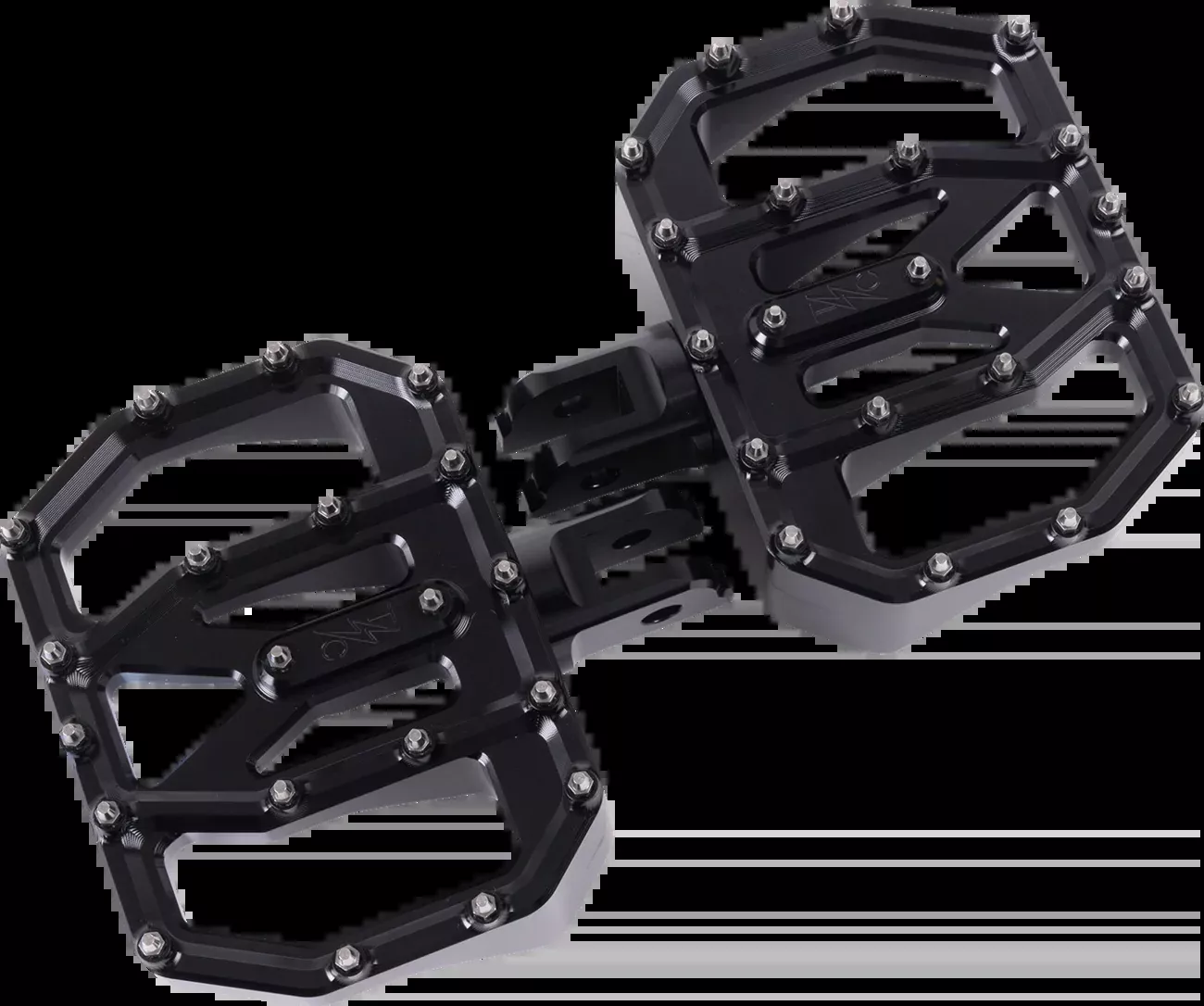 Thrashin Supply Co. Mini Aggressor Floorboards – Black – Front – TSC-2031-1-SF
