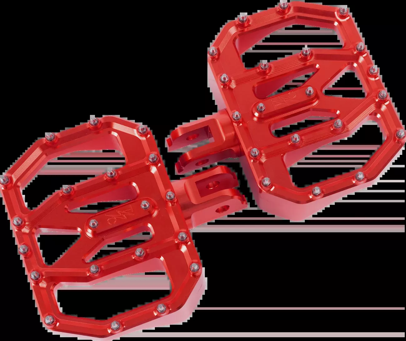 Thrashin Supply Co. Mini Aggressor Floorboards – Red – Front – TSC-2031-2-SF