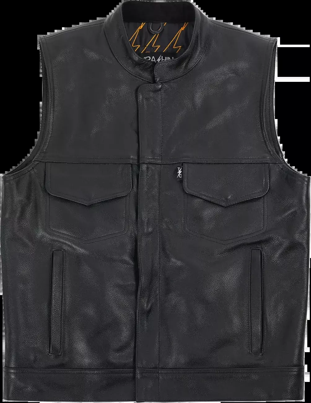 Thrashin Supply Co. Mulholland Leather Riding Vest - Black - 2XL - TMJ-14-12