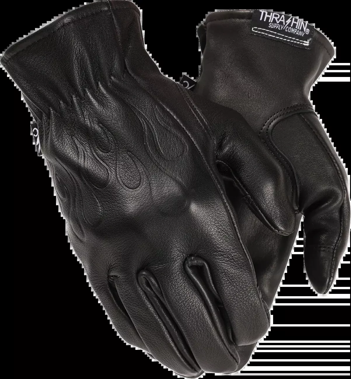 Thrashin Supply Co. Roper Leather Gloves - Black - Medium - TRG-01-09