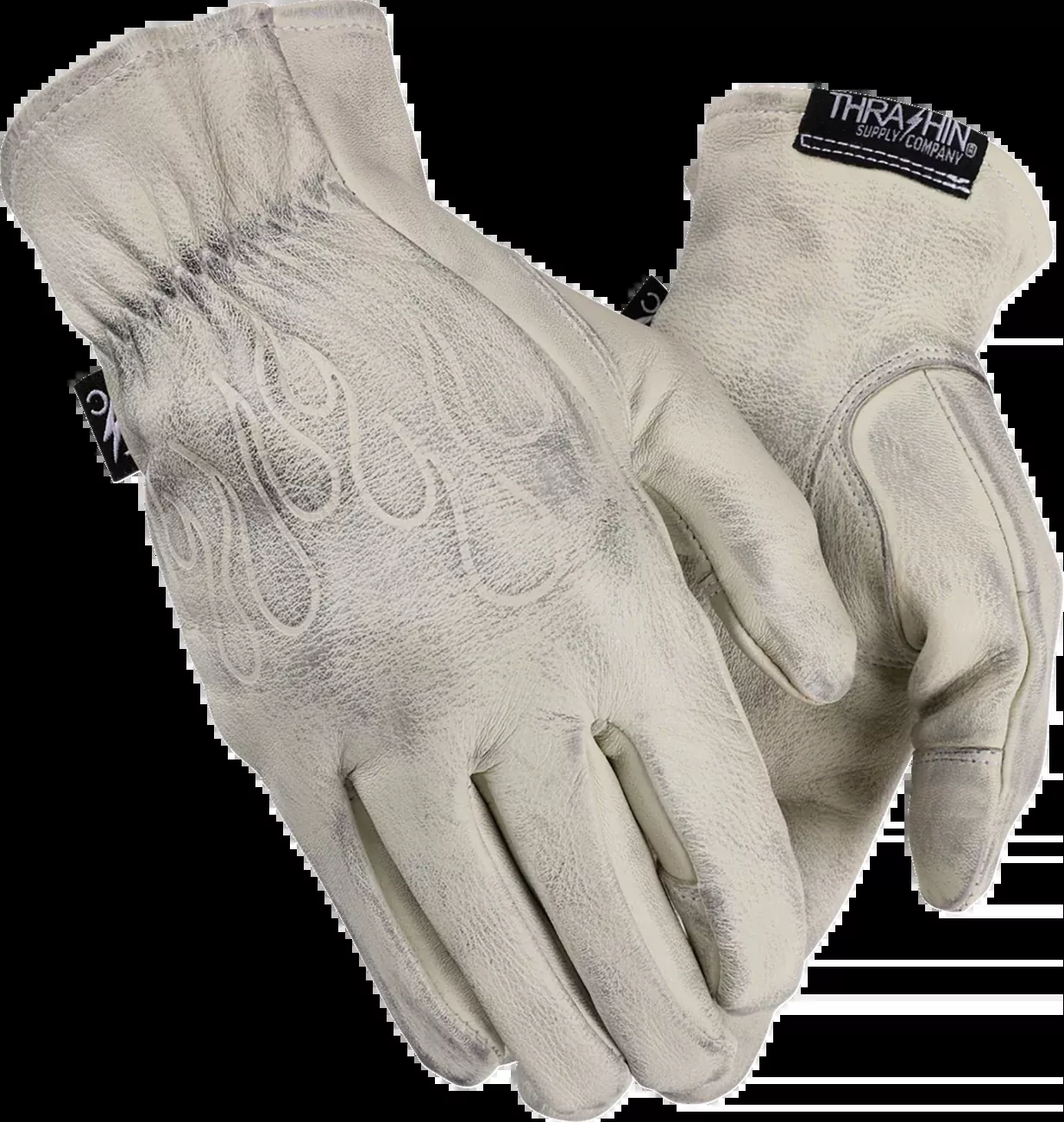 Thrashin Supply Co. Roper Leather Gloves - Bone White - 3XL - TRG-00-13