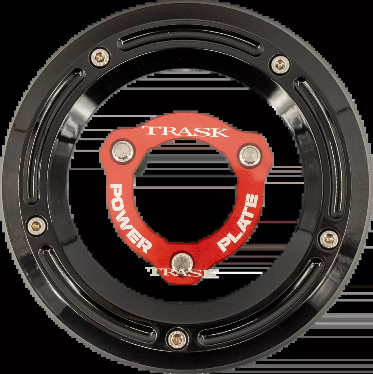 Trask Derby Cover with Power Plate - Black/Red - Kit - '17-'25 Harley-Davidson - TM-0051-BK-RD