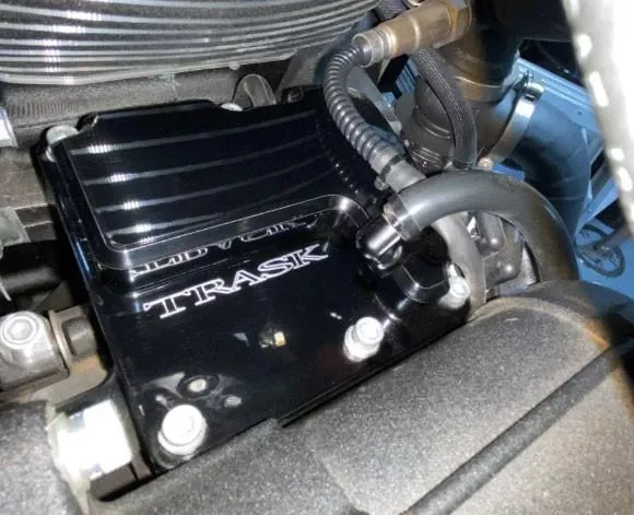 Trask Performance CheckM8 Vented Transmission Cover for '17-Up Harley Davidson M8 Models - Black