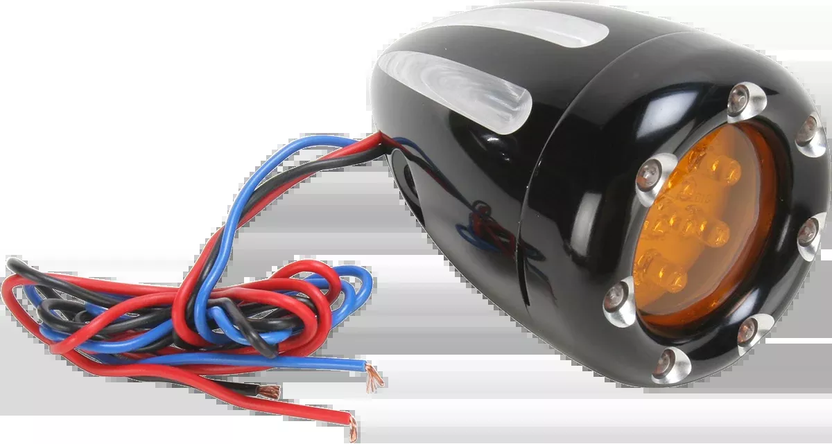 Turn Signals - LED - Deep Cut - Black/Amber - White Ring