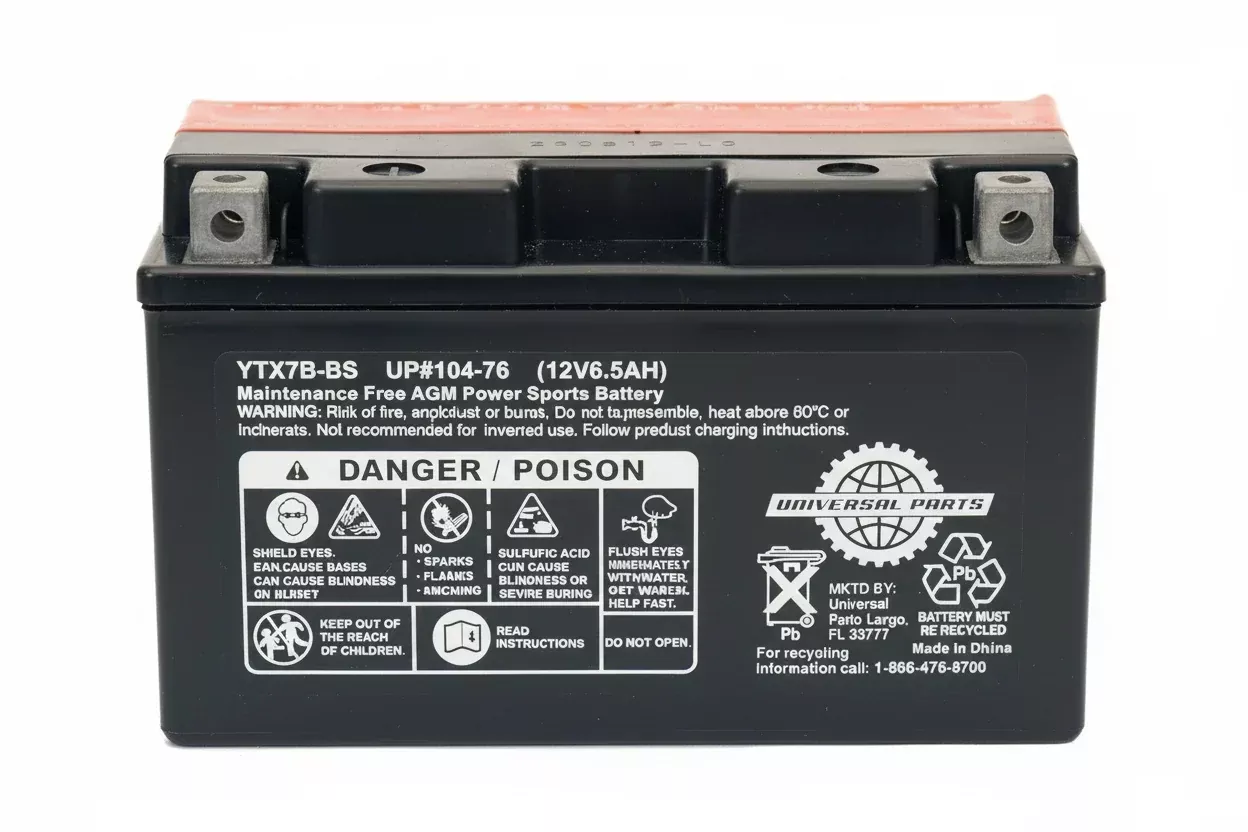 Universal Parts 12V 6.5AH Battery YTX7B-BS