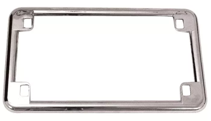 V Factor Chrome Motorcycle License Plate Tag Frame 7" x 4" Motorcycle Harley Metric
