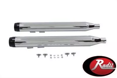 V-Twin Chrome 3.5" Slip-Ons Mufflers Exhaust Pipes 95-16 Harley Touring Bagger