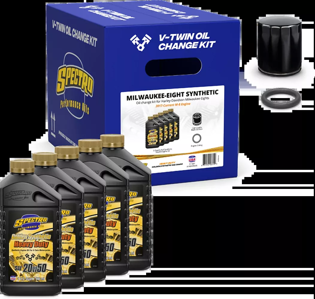 V Twin Engine Oil Chg Kit M8 Synthetic