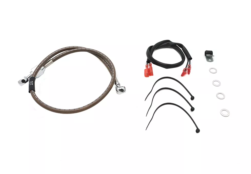 V-Twin Mfg. Stainless Steel Rear Bake Hose For Harley XLH883 1987-1999