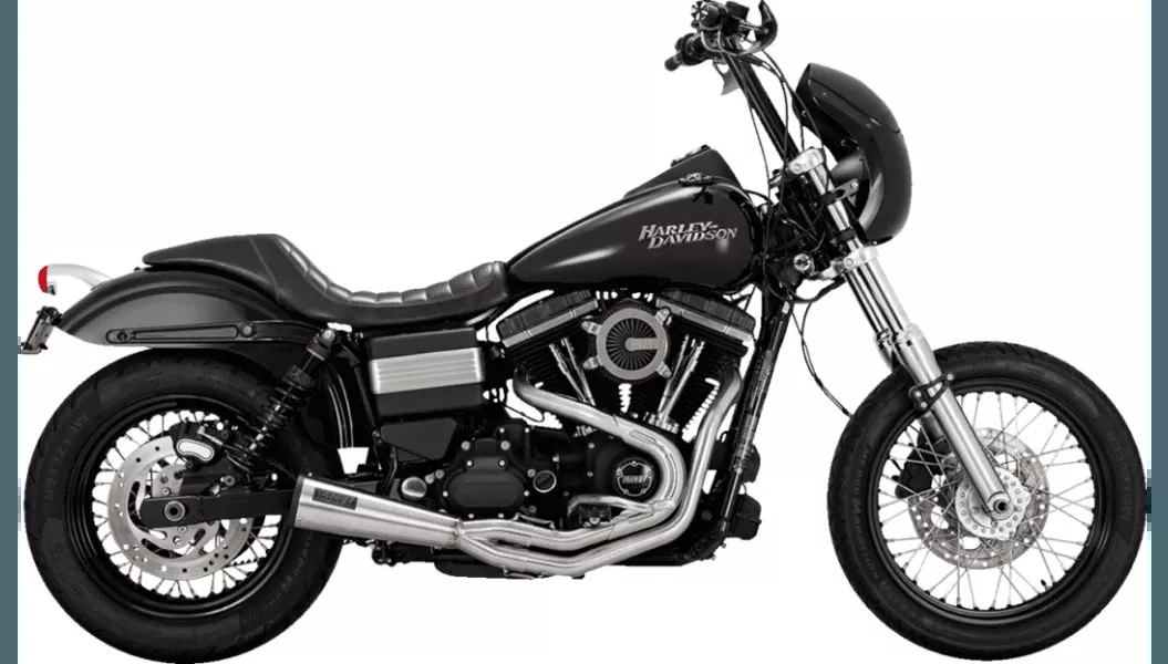 Vance & Hines 2-into-1 Upsweep Exhaust System for '10-17 Harley Davidson Dyna Models - Brushed
