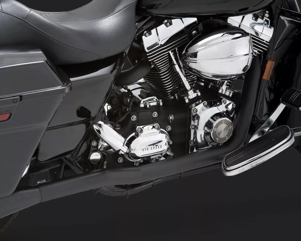 Vance & Hines 46799 – Dresser Dual Header Pipes for Harley-Davidson – Black