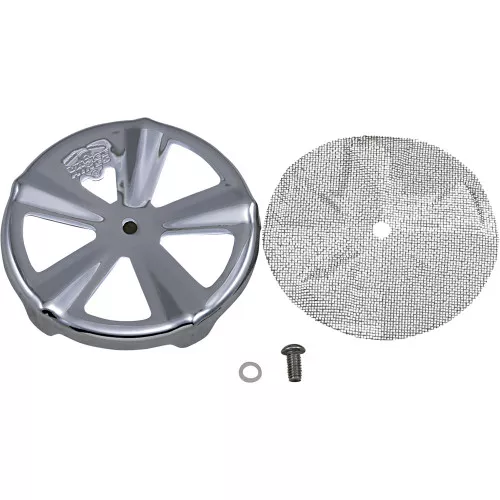 Vance & Hines Chrome Air Cleaner Cover For VO2 Naked & Round Air Cleaners - Skullcap Crown