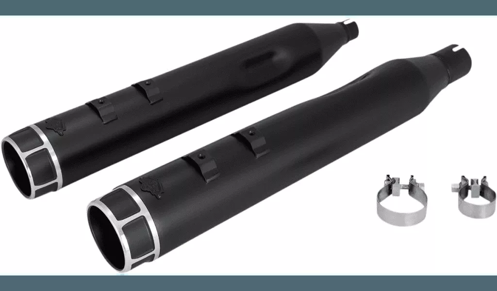 Vance & Hines Torquer 450 Slip On Mufflers for '17-Up Harley Davidson Touring - Black w/ Machine Cut Tips
