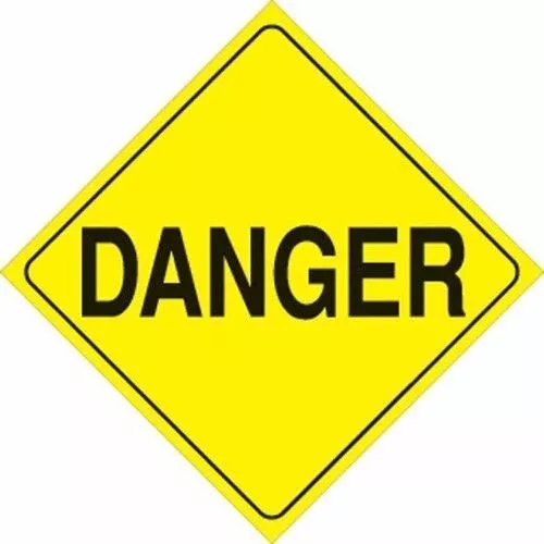 Voss Signs Yellow Plastic Reflective Sign 12 – DANGER