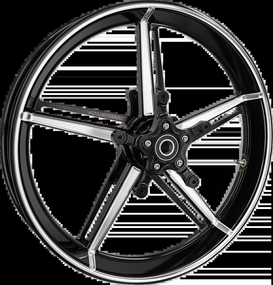 Wheel with Hub/Adapter – Factory 24 – Front – Black/Contrast Cut – 21×3.5