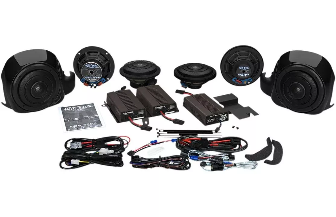 Wild Boar Audio Whole Hog Complete 900 Watt Amplifier and Speaker Kit for ’14-24 Harley Davidson Touring Models