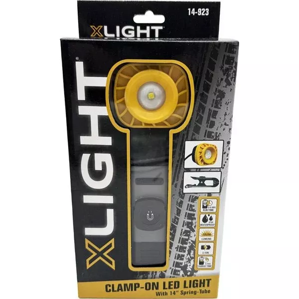 XLIGHT Clamp On LED Tire Service Work Light with Flex Stem, Magnets and Light