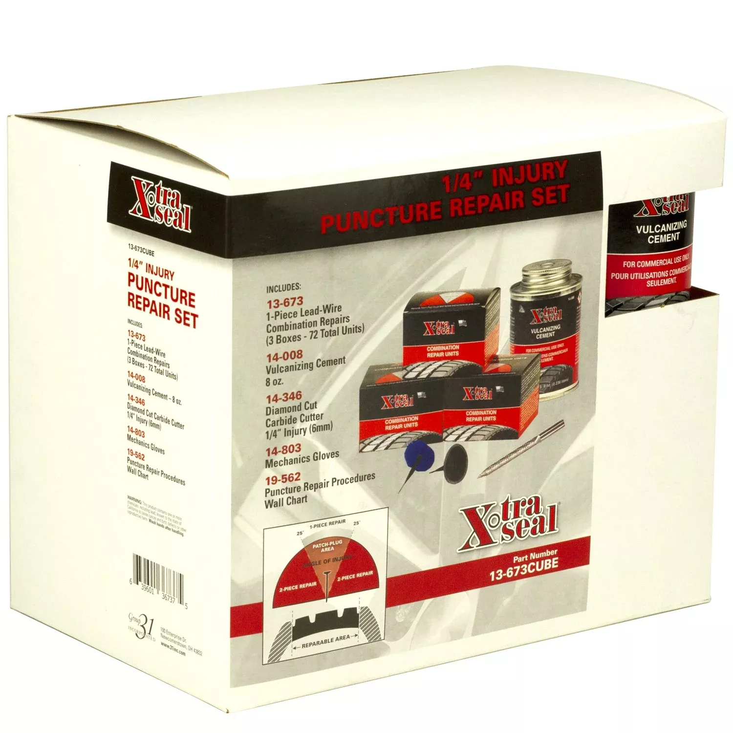 Xtra Seal 13-673CUBE 1/4″ Injury Puncture Repair Set